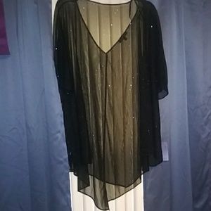 Black sheer glitter shaw